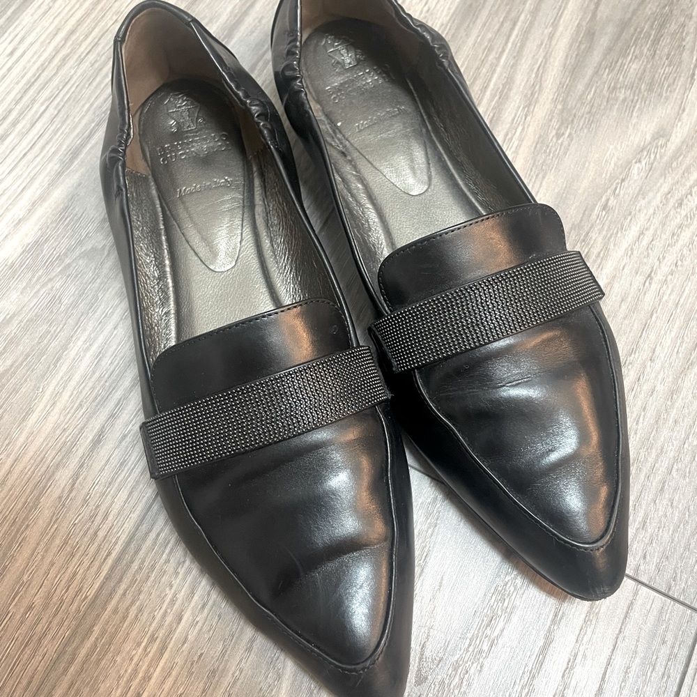 Brunello Cucinelli black flats